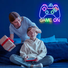 Neon duży lampka nocna LED na ścianę PAD gamepad ściemniacz USB pleksi dekoracja gamingowa do pokoju gracza