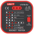 Tester gniazd sieciowych z funkcją sprawdzania RCD UT-07B-EU uni-t miernik instalacji elektrycznej, pomiar napięcia