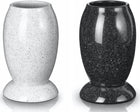 Wazon ceramiczny cmentarny nagrobny ciężki czarny na grób, do kwiatów, na pomnik, wysokość 22 cm
