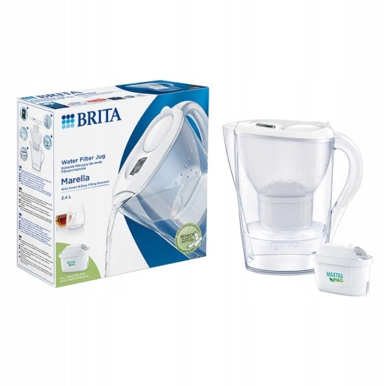 Dzbanek Brita Marella Cool 2,4l biały +wkład Maxtra PRO dzbanek filtrujący bezbarwny