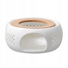 Podgrzewacz ceramiczny pod dzbanek zaparzacz czajnik na świeczkę tealight ocieplacz do kawy, biały