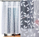 Firana żakardowa ZUZANNA 250x130cm z łukiem w kwiaty (gotowa) firanka biała do salonu, dekoracja okienna na żabki