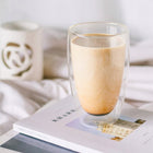 6x SZKLANKA TERMICZNA DO KAWY LATTE HERBATY Z PODWÓJNYM DNEM 450ml PREZENT espresso, cappuccino, bezbarwne szkło