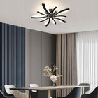 Lampa Sufitowa Czarna LED Żyrandol z Pilotem Nowoczesna do Salonu 48W oprawa wisząca, 5 punktów świetlnych, metalowa