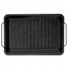 Brytfanka GRANITOWA forma blacha do pieczenia mięsa z rusztem 31,5x21,5 cm naczynie do zapiekania, powłoka non-stick