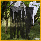 DUŻY WISZĄCY DUCH DEKORACJA SZKIELET CZARNY WISZĄCY HALLOWEEN CZARNY 85cm ozdoba na imprezę tematyczną, straszydło do