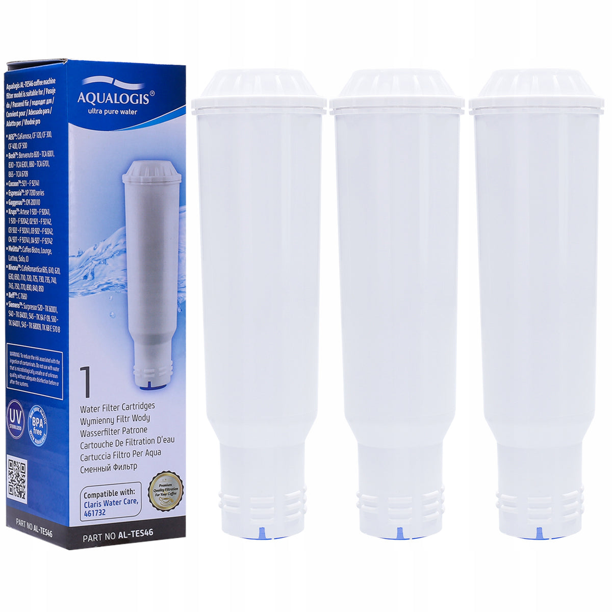 3x filtr wody aqualogis do ekspresu krups nivona melitta - zamiennik wkład filtrujący, cartridge, akcesorium AGD