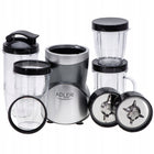 Blender kielichowy do smoothie koktajli 1200W 4 bidony butelki 4w1 srebrny
