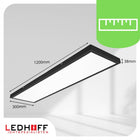 Panel sufitowy LED 120x30 plafon czarny natynkowy do biura Czarna ramka PRO lampa prostokątna, neutralna barwa światła