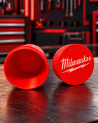 Pudełko Organizer okrągły na Śrubki Wkręty Bity Drobiazgi Milwaukee pojemnik warsztatowy, plastikowy, czerwony, 5,5 x 9