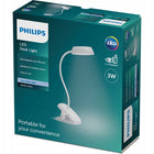 Lampka do Czytania LED NOCNA BIURKOWA BEZPRZEWODOWA USB z KLIPSEM PHILIPS żarówka E14 w komplecie, biała srebrna