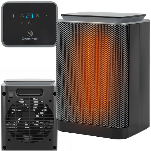 Grzejnik Elektryczny Ceramiczny kaminer PTC 1500W Energooszczędny Farelka czarny
