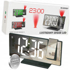 Elektroniczny zegar LED cyfrowy z projektorem budzik termometr lustro 4w1 czarny tworzywo sztuczne