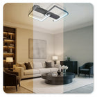 Plafon LED sufitowy 30 w 3000 lm Barwa Światła 3w1 Ściemnianie 45x38x6cm lampa do salonu czarna zintegrowane źródło