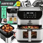 Frytkownica beztłuszczowa AIR fryer frytownica duża misa 8l XXL mocna 1800W srebrny