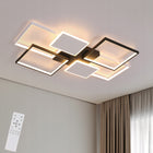 LAMPA SUFITOWA CZARNA WISZĄCA LED SALONU KORYTARZ ŚCIEMNIALNA Z PILOTEM 72W żyrandol do jadalni 6 punktów światła