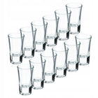 KIELISZKI DO WÓDKI SZKLANE KLASYCZNE SHOTÓW NALEWEK 25ml KOMPLET 12szt na likier, koktajle, bezbarwne, można myć w