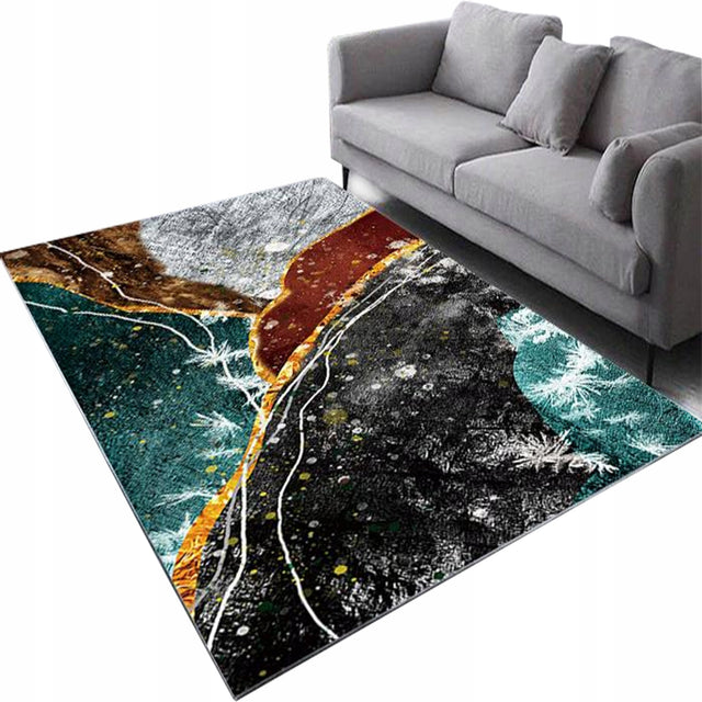 Stylowy Dywan Fancy 160x230 Nowoczesny Kamienny Green Brown Glamour 230 cm geometryczny do wnętrz