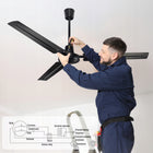 Wentylator sufitowy wiatrak EBERG HTX 140cm 5 prędkości + regulator do cyrkulacji powietrza, czarny 80 W, sterowanie