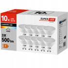 10x Zestaw Żarówka LED GU10 5W 500lm 4000K neutral 120° wydajna premium reflektorowa do lamp i opraw punktowych
