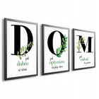 Obrazy do salonu kuchni nowoczesne plakaty na ścianę tryptyk DOM 40 x 30 CM motywy roślinne druk cyfrowy papierowa