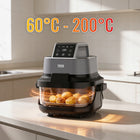 Frytkownica beztłuszczowa Teesa glass AIR fryer 1500W 2 pojemniki 1,5l / 4l czarny