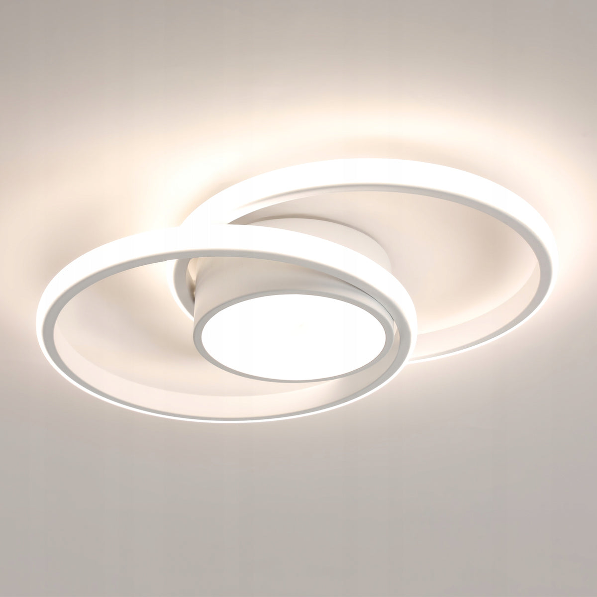 Lampa sufitowa LED plafon pierścień żyrandol biała nowoczesna do salonu 42W 4500K gwintu biały