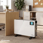 GRZEJNIK ELEKTRYCZNY KONWEKTOROWY ENERGOOSZĘDNY WI-FI 2000W PILOT TIMER LED 655 mm 370 mm grzewcza biały