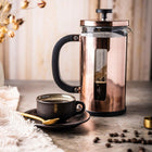 Zaparzacz Tłokowy do kawy herbaty 1000ml dzbanek French Press rose gold szklany, mycie w zmywarce, zaparzanie naparów