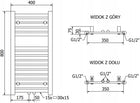 Grzejnik łazienkowy pionowy drabinka czarny Mexen Hades 800x400 wodny 400 mm 800 mm grzewcza