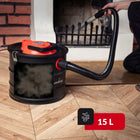 Odkurzacz do kominka popiołu przemysłowy bezworkowy separator gruzu filtr pieca i kotła, klasa H, 15 l, 800 w