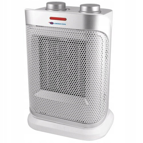 Termowentylator ceramiczny z oscylacją 1500W DA-T184CS descon dedra srebrny farelka elektryczna, grzejnik pokojowy z termostatem, nawiew chłodnego