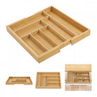 Wkład do szuflady na sztućce GreenBlue 43 x 50 cm organizer kuchenny bambusowy brązowy, 9 przegródek, noże, widelce