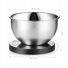 Waga kuchenna elektroniczna z miską BowlScale precyzyjna dotykowy panel LCD do odmierzania składników, tara, 5 kg