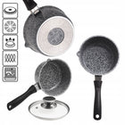Rondel garnek z powłoką granitową rondelek z pokrywką indukcja GAZ ofenbach aluminiowy 1,35 l 16 cm do kuchni