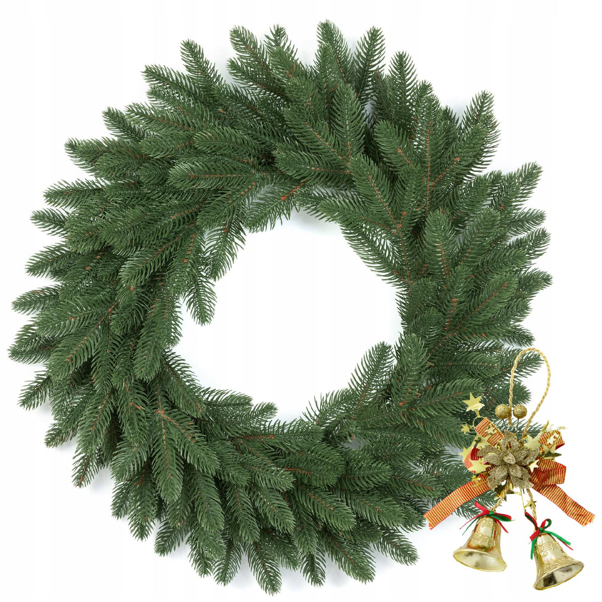 Wianek świerkowy 100% PE RealTree 60cm gęsty stroik świąteczny
