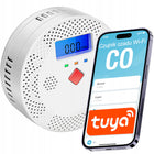 Czujnik detektor czadu gazu tlenku węgla CO tuya wifi certyfikowany czujka alarm dźwiękowy, zasilanie bateryjne, do
