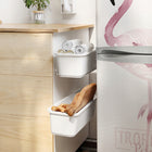 Wysuwana szuflada koszyk organizer półka do szafki kuchenna pod zlew 2 SZT pojemnik plastikowy biały 14 l, 37,6 x 16,7