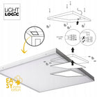 Panel sufitowy LED 40W natynkowy kwadrat lightlogic LL panel N/P40W-NW 60cm plafon lampa do biura i domu, zintegrowane