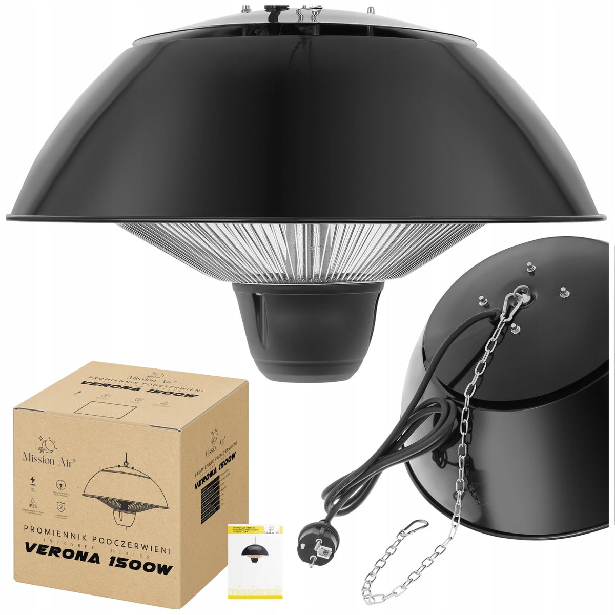 PROMIENNIK PODCZERWIENI lampa grzewcza grzejnik elektryczny TARASOWY 1500W 1500 W