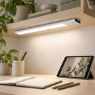 Lampka nocna LED 30cm z czujnikiem ruchu lampa podszafkowa do mebli srebrna oprawa akumulatorowa USB światło neutralne