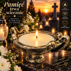 Znicz otwarty gipsowy artystyczny czarno złoty lampion nagrobny, świeca na cmentarz, dekoracja grobu, wysokość 10 cm