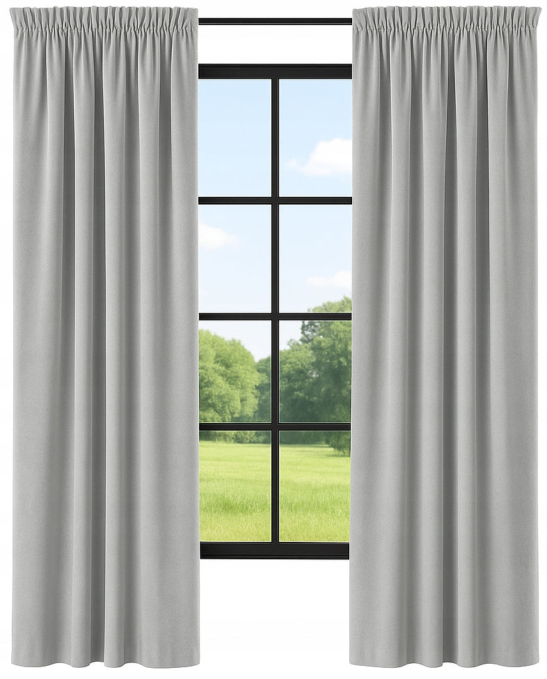 Zasłony welurowe 140x220 Zasłonki długie sztory kolory zasłony velvet szare półzaciemniające, gładkie, na taśmę, tunel