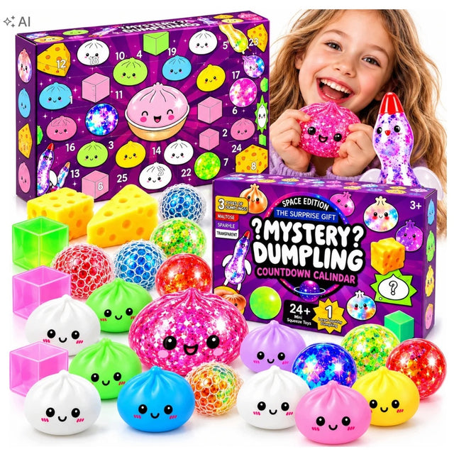 Kalendarz Adwentowy squishy gniotki duży zestaw 24 dni Prezent Antystresowe stojący