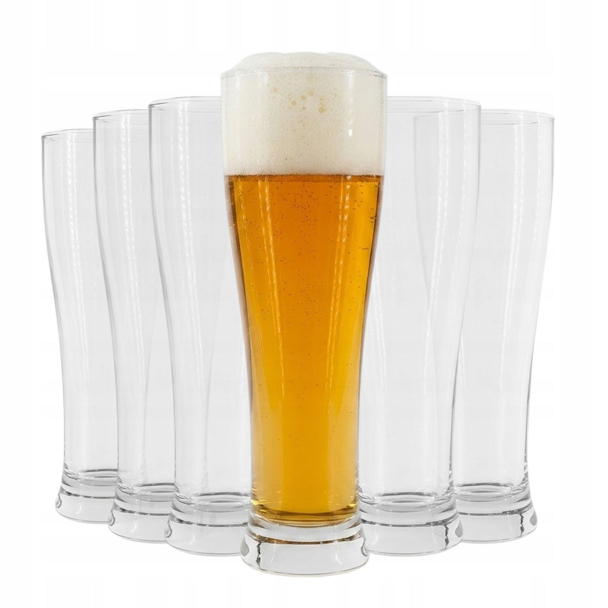 SZKLANKI KUFLE DO PIWA 6 SZT. 500 ML WYSOKIE KOMPLET SZKLANEK GRUBE SZKŁO bezbarwne, można myć w zmywarce
