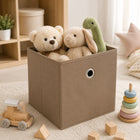 Organizer Pudełko do przechowywania zestow 4 szt 28x28x28 cm Brązowy pojemnik na książki, ubrania, bieliznę, wkład