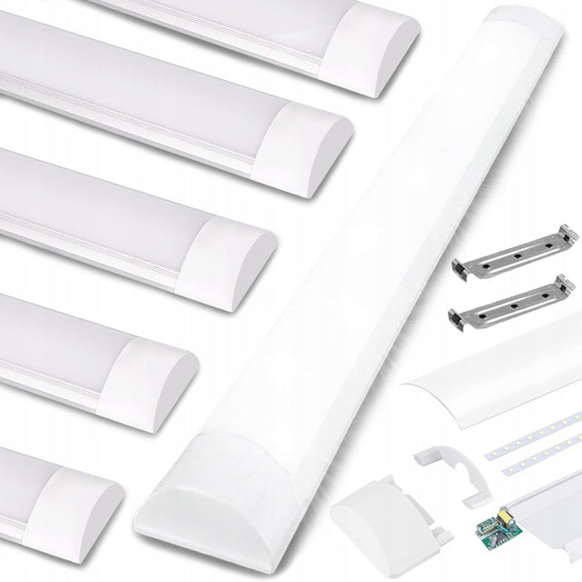 Lampa LED 120cm do garażu panel świetlówka 160W oprawa liniowa warsztatowa sufitowa zimna biel 6500 K zintegrowane źródło światła