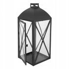 Latarenki lampiony latarnie Altom Design metalowe czarne 29/38 cm 2 sztuki ozdoba ze szkłem, dekoracja wnętrz do salonu