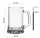 Duży KUFEL DO PIWA KIBICA FC BARCELONA + Grawer Twojego IMIENIA Prezent LUX pokal ze szkła 660 ml, można myć w zmywarce