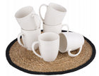6X kubek porcelanowy ryflowany 330ml komplet kubków prążek do kawy herbaty biały, można myć w zmywarce